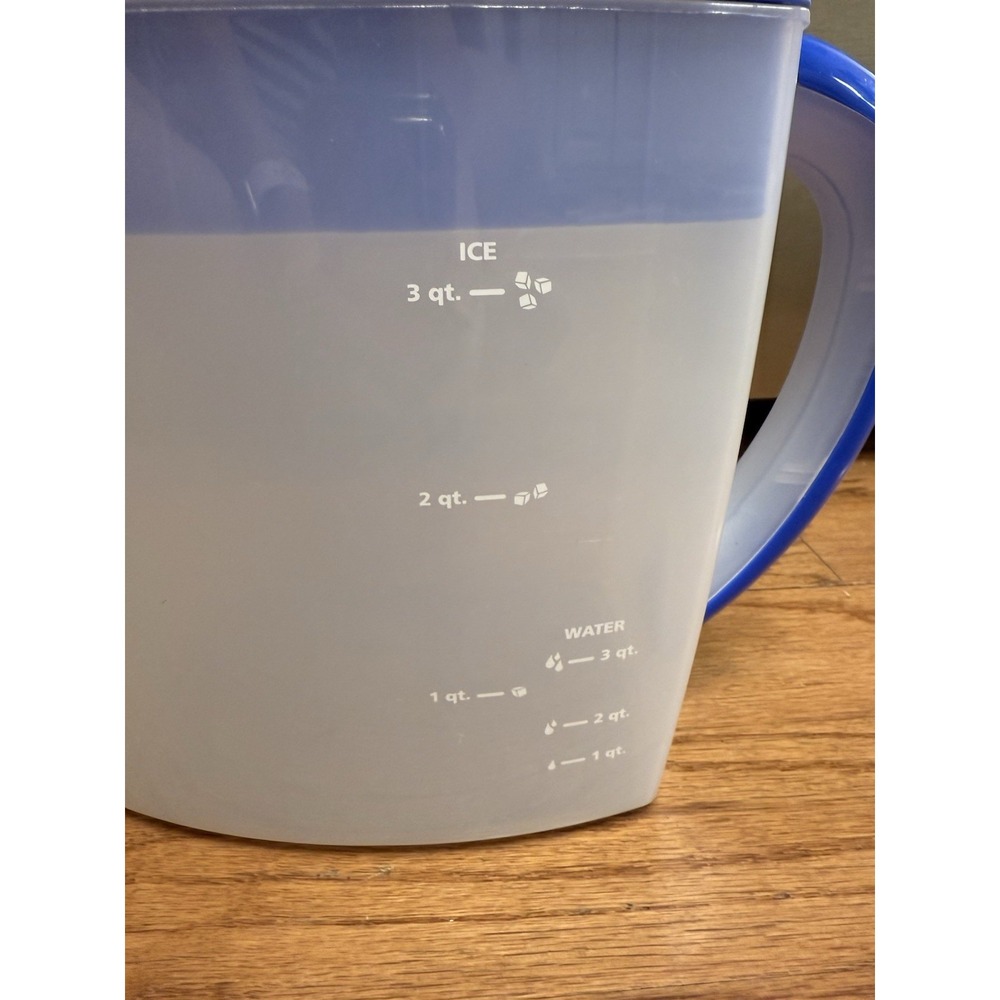Mr. Coffee Iced Tea Maker Replacement 3 Quart Pitcher Blue Lid Rectangular TM75 - Picture 2 of 6